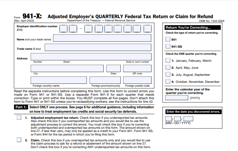 941-x for Employee Retention Credit: A Guide On How To File The Form